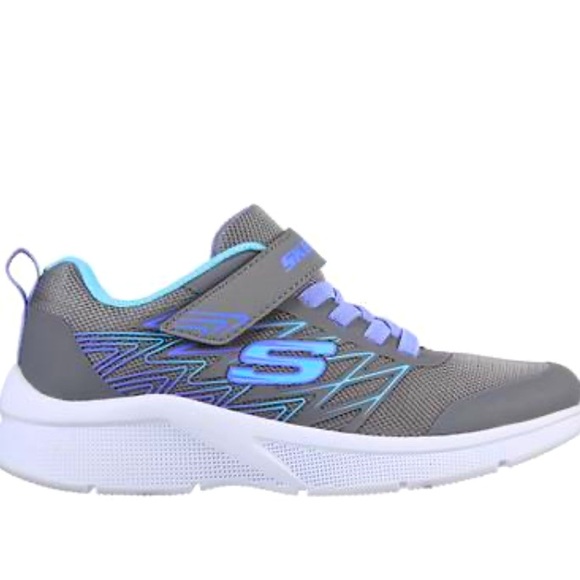 Skechers Girl's Microspec - Bold Delight Sneaker |Gray | Textile/Synthetic - Picture 1 of 16